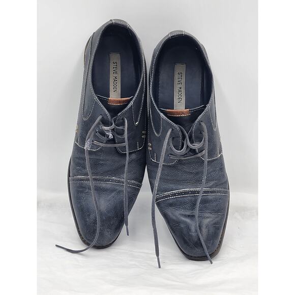 Steve Madden Shoes Mens 12 Leather Dress Cap Toe Lace Modern Gentleman Derby - Picture 13 of 13